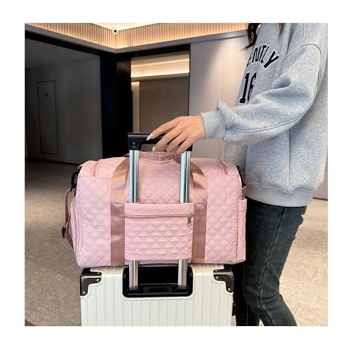 Weekender Travel Bag for Women with Shoe Compartment, Travel Duffle Overnight Bag，Large Capacity Gym Yoga Tote Bag Waterproof Extendable Carry On Bag (Light Pink)4