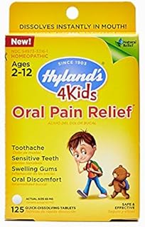 Kids Oral Pain Relief Tablets by Hyland's 4Kids, Natural Relief of Toothache, Swelling Gums, and Oral Discomfort, 125 Count