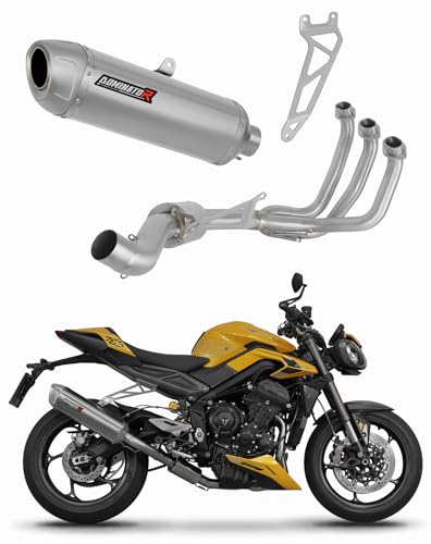 DOMINATOR Ligne complète d'échappement Collecteur Silencieux S6 compatible avec STREET TRIPLE 765 S/R/RS 2023-2024