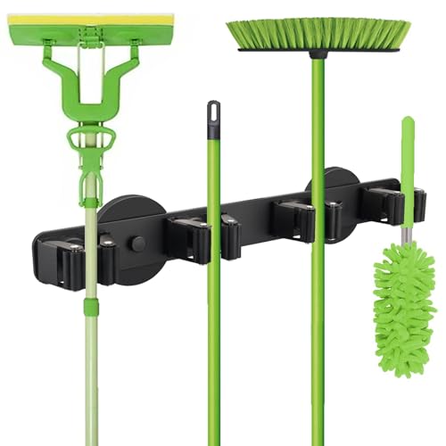 Starker magnetischer Mopp-Besenhalter, robuster magnetischer Besenmopp-Aufhänger, magnetische Wandhalterung für Reinigungswerkzeuge, rutschfestes Aufbewahrungsregal für Zuhause, Küche, Werkstatt,