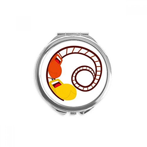 Miroir rond de maquillage à la main compact roller coaster
