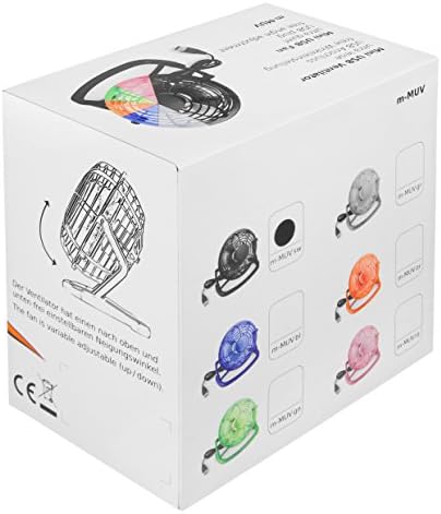 mumbi USB Fan, Mini Fan Small for the Desk with On/Off Switch, Black