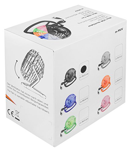 mumbi USB Fan, Mini Fan Small for the Desk with On/Off Switch, Black