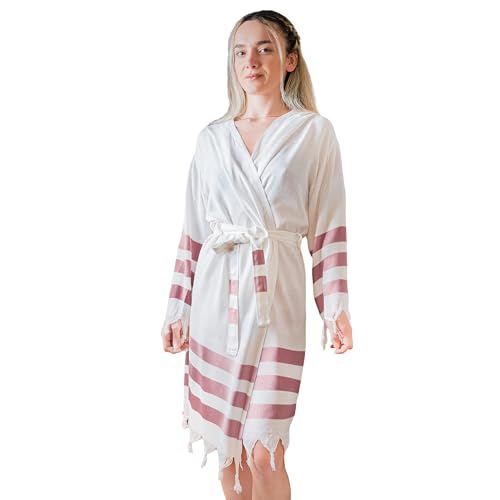 Loomvia Bademantel Damen Baumwolle & Bambus | M | Weich und Seidig | Leichter Morgenmantel Damen mit Kapuze – Saunamantel Damen Atmungsaktiv – Ideales für Spa, Sauna, Bride & Zuhause | Rot Loomvia Bademantel Damen Baumwolle & Bambus | M | Weich und Seidig | Leichter Morgenmantel Damen mit Kapuze – Saunamantel Damen Atmungsaktiv – Ideales für Spa, Sauna, Bride & Zuhause | Rot