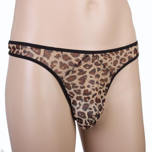 Hot Mens Leopard Pouch Brief Underwear G-String Thong Multicolour-image-7