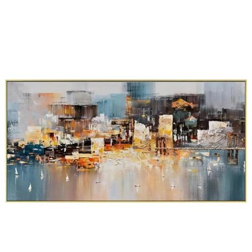 Tableau paysage urbain HD retro chic 90x180cm salon moderne