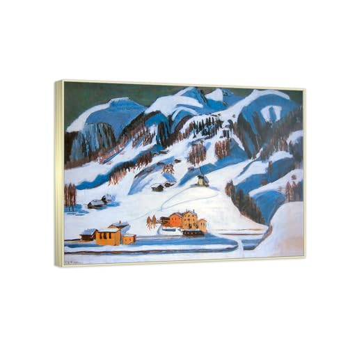 Houses in the Snow Kirchner tableau salon pour habiller un mur vide