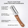 2 in 1 Multi Functional Vegetable Peeler with Bottle Opener and Wooden Handle Stainless Steel Blade Kitchen Tool for Sugar Cane Potato Fruit Pineapple Pumpkin Papaya Carrot Veggie Peeler (2PCS) #1