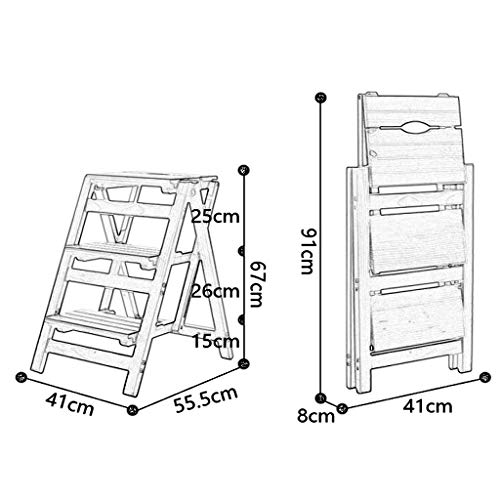 Escabeau pliant portable 2 en 1 et escalier de bibliothèque - 3