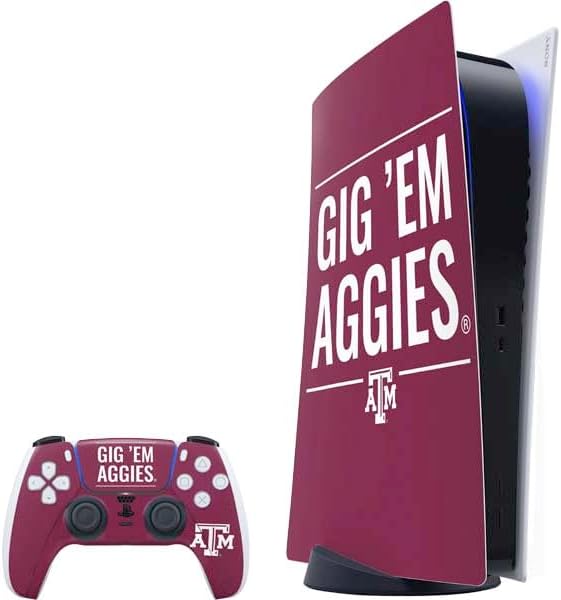 Skinit Decal Gaming Skin Compatible with PS5 Bundle - Officially Licensed Texas A&M University TAM Design