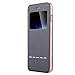 iPhone 7 Plus Case, LONTECT Slim Thin View Window PU Leather Flip Case with Smart Unlock Metal Slide Touch for Apple iPhone 7 Plus - Black