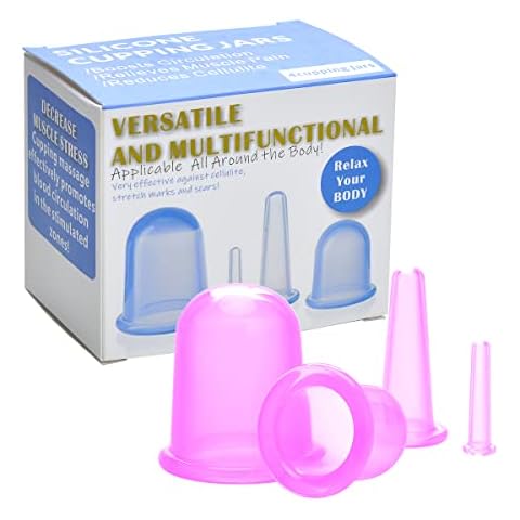 lychee Anti Cellulite Cupping Therapy Set for Family 4Pcs Silicone Vacuum Massage Cups - Chinese Cupping Kit for Body and Massager for Adults Home Use (Light Purple) Cover