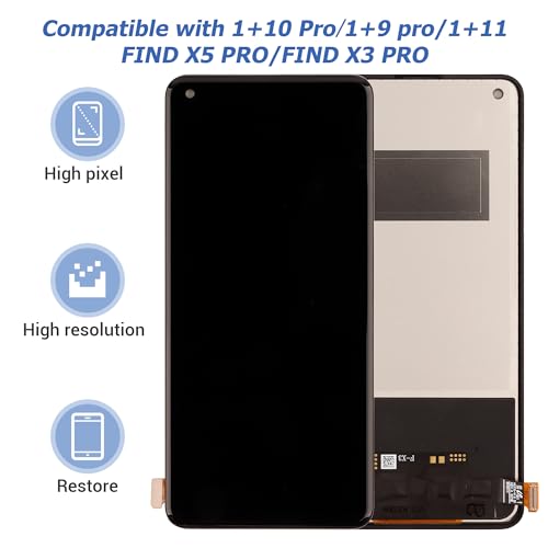 Image of New LCD Touch Screen Digitizer Assembly Compatible with Oneplus 1+10 Pro 1+9 pro /1+11 /Oppo FIND X5 PRO /Oppo FIND X3 PRO [6.7 inch] with Repair Tools-