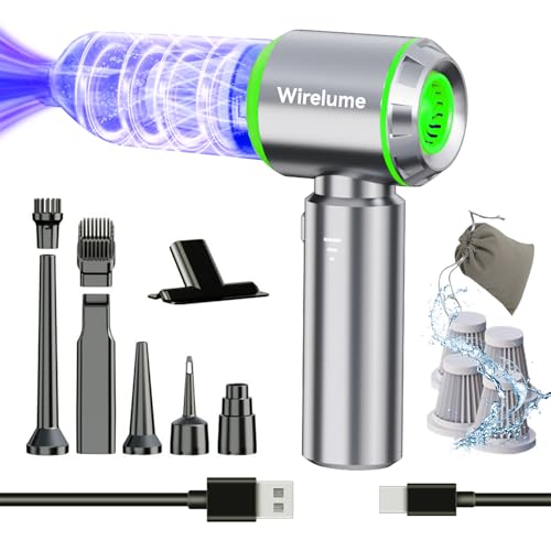 Wirelume aspirateur à Main sans Fil pour Voiture Puissant Aspiration cyclonique de 25 000 Pa Moteur sans balais Portable Rechargeable léger pour Poils d'animaux...