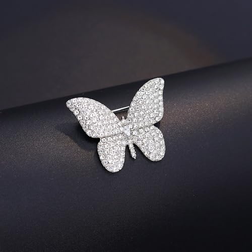Image of Butterfly Brooch for Women, Insect Butterfly Pins Shawl Pin Clip Flashing Butterfly Jewelry Fashion Brooch Wedding Accessories Sweater Scarf Brooch for Women