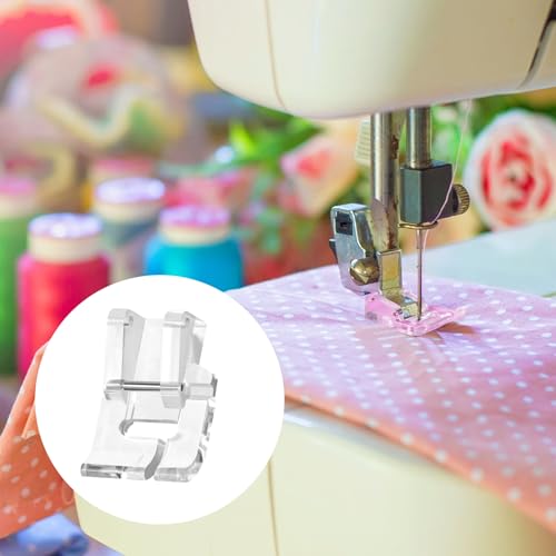 Juego 3 pies prensatelas transparentes para máquina de coser miniatura 4
