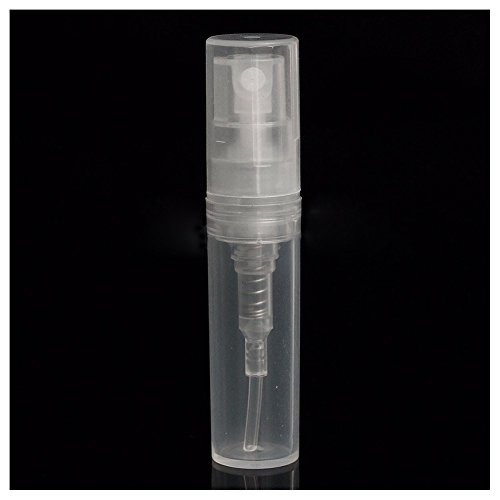 WOVELOT 50 x 2ml Plastic Travel Spray Bottle,Empty Clear Fine Mist Spray Bottles Plastic Travel Atomiser Bottle Set Refillable Liquid Containers for Make-up Cosmetic Hair