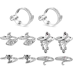 Patines Tejidos A Crochet Sibba Anillo De Ganchillo Hilo Guía De Tensión Ajustable Tejer Dedal Gancho Anillos De Bucle Soporte De Dedo Abierto De Metal Ayuda Para Ganchillo Gadgets Trenzados Herramienta De Tablero De Bloqueo