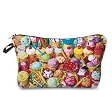 Livel lhood Ice Cream Cosmetic Bag for Women Cute Small Makeup Bag for Purse Travel Toiletry Zipper Pouch for Girls Gift for Sweet Tooth Ice Cream Makeup Bag for Her