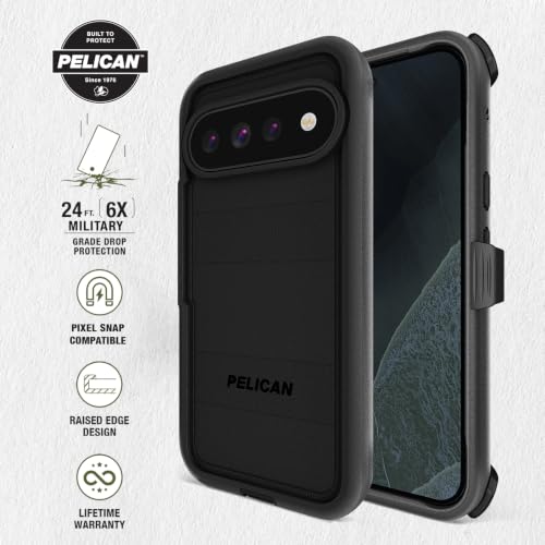 Image of Pelican Voyager Google Pixel 11 Pro XL Case with Belt Clip Holster - Black
