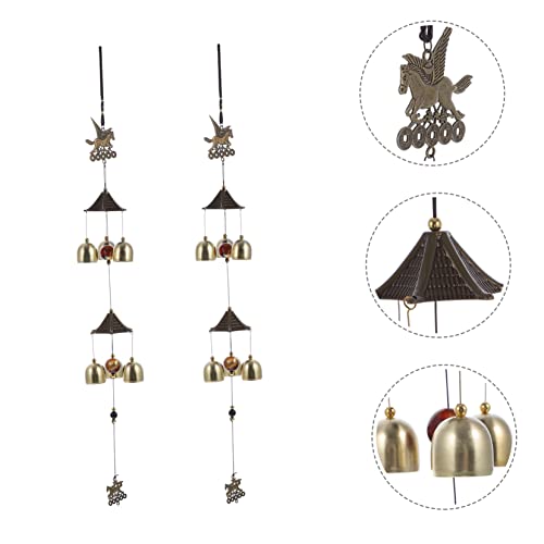 Milisten 4 Peças Ornamento De Carrilhão De Vento Pendurado Carrilhão Feito À Mão Sino De Metal Chinê