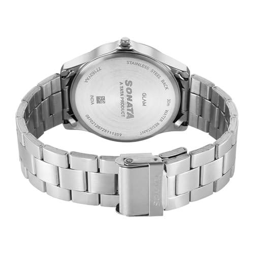 Image of Sonata Traditional Essentials Quartz Silver Gold Round Dial Men's Watch | Analog Watch | Watches for Men Analog - 77163SM01W
