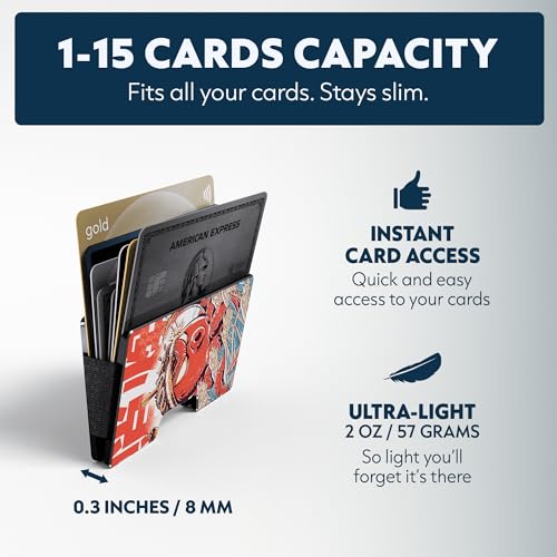 Printed Aluminum Wallet for Men - Slim Money Clip & Card Holder with Printed Finish. Enhanced RFID Blocking, Compact, Unique & Minimalist Wallets3