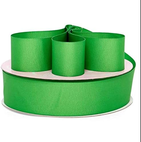 Paper Mart Bud Green Grosgrain Ribbon, 1/4 Inch Width, Large 100 Yard Roll of Green Ribbon for Gift Wrapping