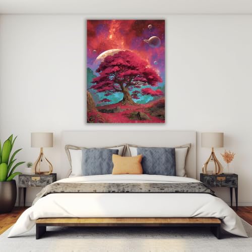 Cuadro sobre lienzo de paisaje con luna para decorar el dormitorio 4