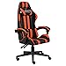 Topuality Chaise de Gaming pour Adultes Fauteuil Gamer Chaise Inclinable Fauteuil de Bureau Chaise d'Ordinateur Fauteuil de Jeux vidéo Noir et Orange Similicuir