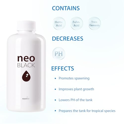 Image of Aquario Neo Black - Blackwater Aquarium Conditioner for Freshwater Planted Aquariums - Promotes Spawning & Plant Growth for Biotope Aquariums - Liquid Humic & Fulvic Acid Fish Tank Conditioner- 1000ml