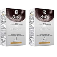 Bionike Shine On - Trattamento Colorante N.4 Castano, Kit Tinta per Cute Sensibile Senza Ammoniaca