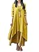 Romacci Women Boho Dress Casual Irregular Maxi Dresses Vintage Loose Long Sleeve Cotton Linen Dress, Yellow, Large