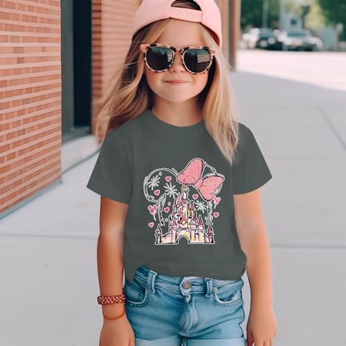 Image of Graphic Shirts for Girls Cute Bow T Shirt Kids Toddler Holiday Tshirt Vacation Trip Summer Tee Cotton Tops