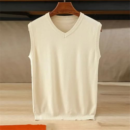 Wjnvfioo Men Cashmere Sleeveless Vest Sweater Solid Color Knitted Male Waistcoat Spring Autumn Sleeveless Sweater Vest3