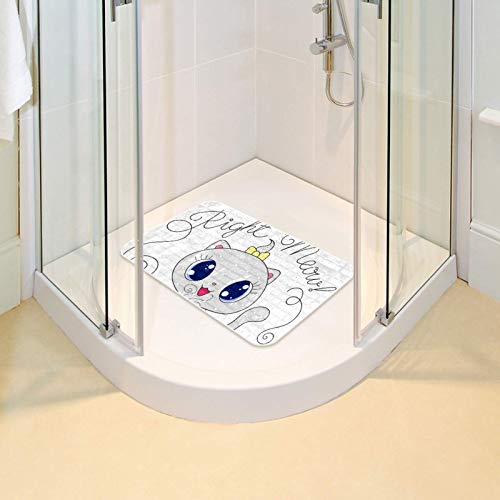 Tapis de bain original enfants Bennigiry Tea Time chat 68x37cm - 7