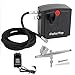 Produktbild D4P Display4top Profi Single-Aktion Airbrush Pistiole Set mit Mini Kompressor, Single Action Airbrush mit Airbrush Reinigung Kit für Kunst Tattoo Nailart Make up,Kuchen Modellbau Werkzeug (Schwarz)
