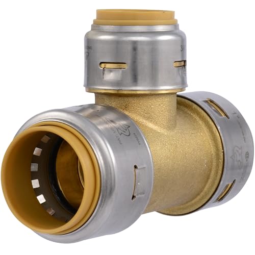 Image of SharkBite Max 1 Inch x 1 Inch x 3 /4 Inch Reducing Tee, Push To Connect, PEX Pipe, Copper, CPVC, PE-RT, HDPE, UR416A