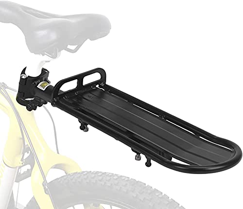 Bike Rear Rack Mount Universal Adjustable Bicycle Luggage Cargo Bag Rack Mountain Bike Carrier Bracket Retractable Saddle Gear Bike Accessories Bike Seat Attachment (Quick Release Mechanism Closure) #TOP5