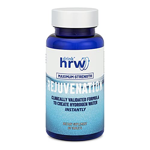 Drink HRW Rejuvenation Hydrogen Water Tablets Clinically Shown to Increase Alertness and Improve Fitness Recovery Maximum Strength Highest Delivering Dose of Molecular Hydrogen (Unflavored 60 Tablets)