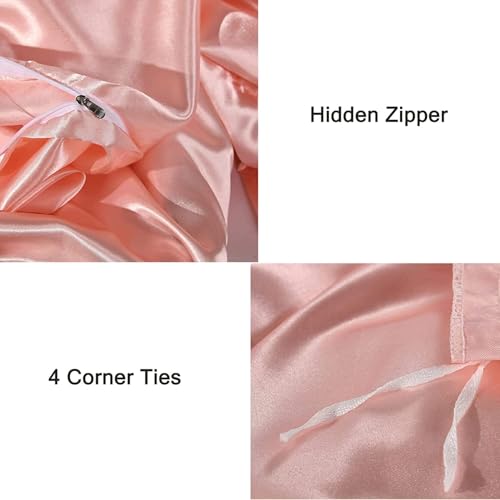 Parure de lit rouge California King en satin de modal doux - 2