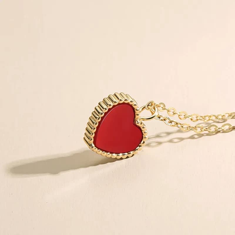 Collier pendentif cœur onyx s925 exprimez votre amour avec l'agate rouge - 3