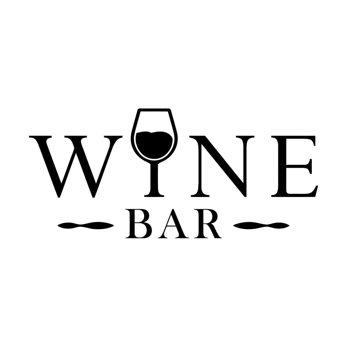 Lzhouting Wall Stickers 0660 Wine Vinyl Wall Decal Wineglass Bar Drinking Interior Wall Stickers Wine Bar Wall Decor Mural Removable Waterproof Decals Extra Large - 65X142cm