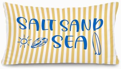 Beachy Throw Pillow Cover 12x20,Blue Coastal Room Decor,...