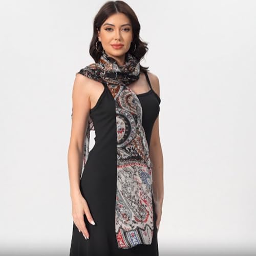 Paisley Pattern Pashmina Shawl Rave Scarf, Womens Soft Sun Shawls Wraps Scarves Hijab4