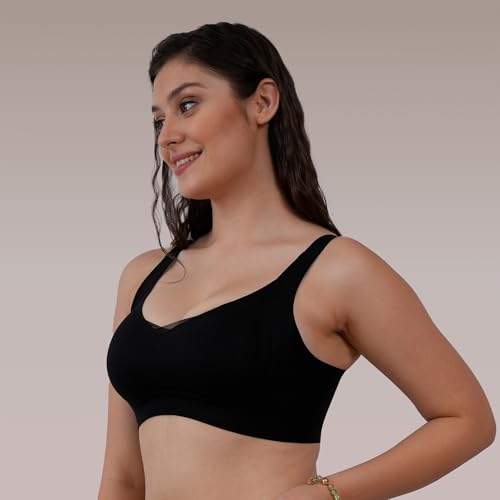 Image of SOIE Women Padded Non Wired Full Coverage Seamless T-Shirt Bra with Mesh Detailing