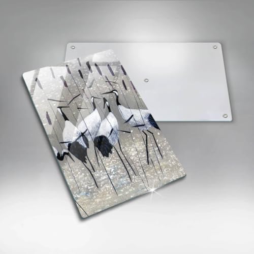Planche à découper induction 30x52cm Wallfluent grues japonaises