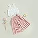 2PCS Baby Girl Sleeveless Strap Lace Crop Vest Tops + Flared Wide-Leg Pants Toddler Summer Outfits Set Clothes (Pink, 2-3 Years)