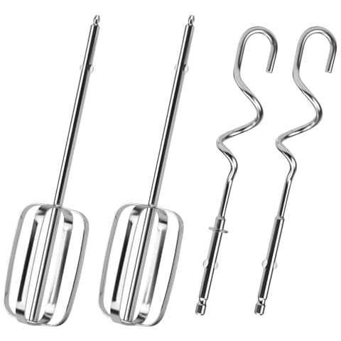 UYGHHK for Hamilton Beach Mixer Attachments, Hand Mixer Beaters Whisk & Dough Hooks, Compatible with Hamilton Beach Hand Mixer Replace Parts 62682RZ 62692 62695V 64699 (Pack of 4) Cover