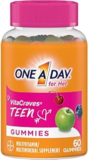 One A Day Teen for Her Multivitamin Gummies, Supplement with Vitamin A, Vitamin C, Vitamin D, Vitamin E and Zinc for Immune Health Support* & more, 60 Count